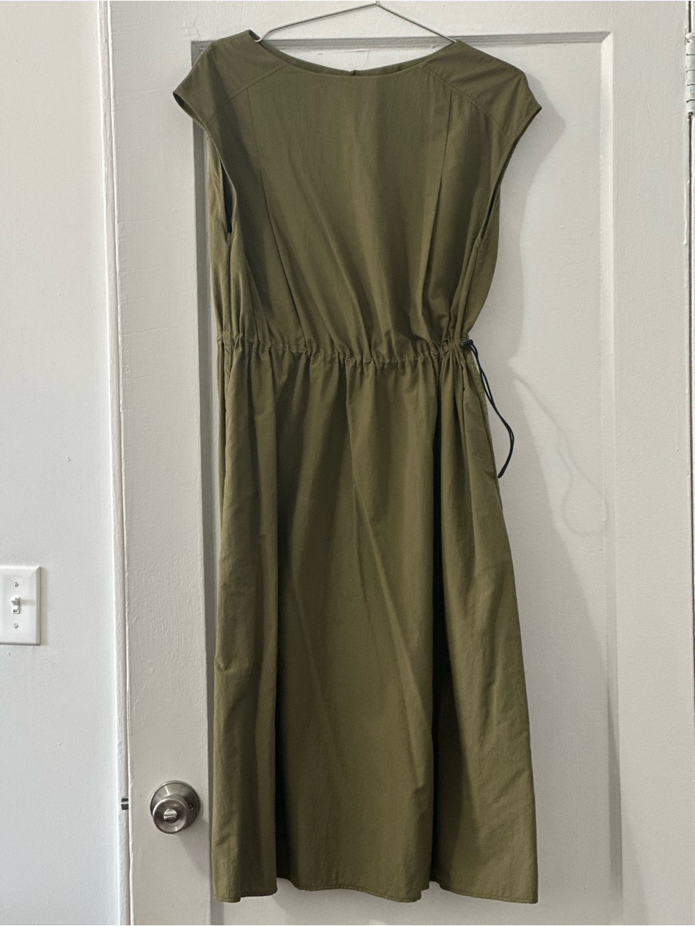 Ecoalf JAPAN EDITION Olive Green Sleeveless Drawstring Waist Women's Dress